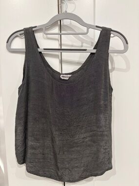 Vintage-Texture Charcoal Scoop Tank by Prezzia made in Italy